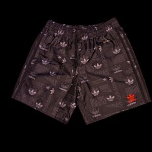 Adidas Black and Red Logo Shorts